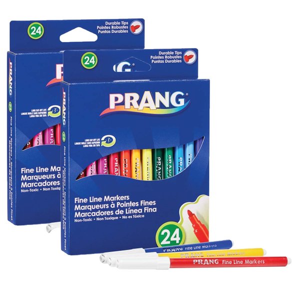 Prang Classic Art Markers, Fine Line, 24 Colors Per Set, 48PK 80715